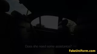 british ginger plowed outdoors by the police