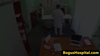 Bigtitted euro patient gushes while fingerfucked