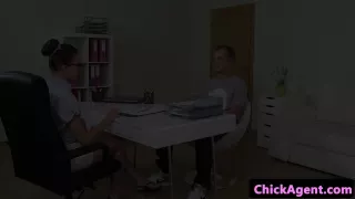 dame interview agent facialized at casting