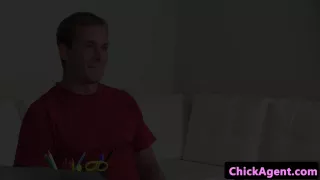 female interview lady reaching climax solo