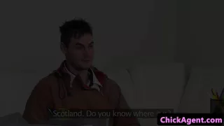 woman interview agent cumsprayed in mouth