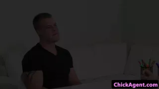 Smalltitted dame audition agent cumsprayed