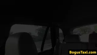 european taxi babe pumped from behind outdoors