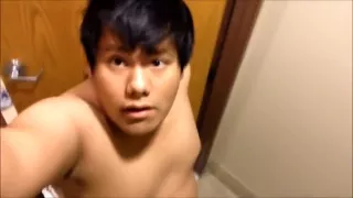 Chubby Boy Completely Nude In Public Restroom