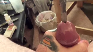 Sounding orgasm but cockring too tight to let jizz out