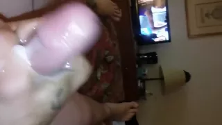 Cumshot after many shots of merh