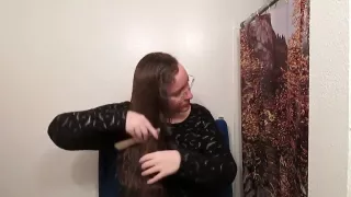 Hair Journal Combing Long Curly Strawberry Blonde Hair - Week One (ASMR)