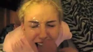 Compilation Of Cumshots Over Hot Blonde