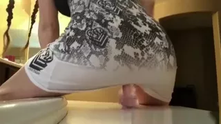 Hot Teen Rides Dildo In Bathroom