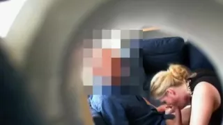 Guy Seating In The Couch Receiving Head From Blonde