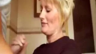 Hot Blonde Wife Making Amazing Handjob