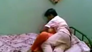 bf invites his orange churidar girlfriend  in his room and does quick fuck