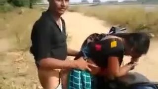 Desi Bhabhi Giving Blowjob & Fucked Doggy On Bike Outdoor