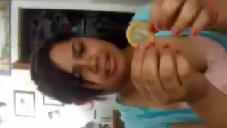Cousin Sister Is Showing Demo On How To Use Condom