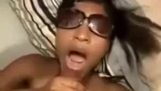 Arsch, Blasen, Sperma, Abspritzen, Ebenholz, Brille