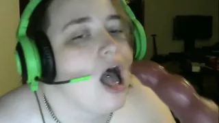 Three Minutes of Deep Throating Bad-Dragon Dildo.