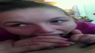 Beautiful innocent teen 18 gagschokes on huge cock like a slut