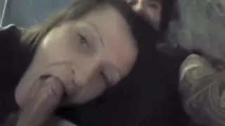 Baby is multi-tasking... Sucking cock and watching tv.