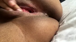 Beating my fat black pussy up