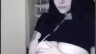 Beautiful Brunette Teen With Huge Naturals On Webcam