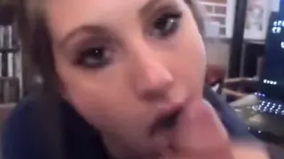 Hot Brunette Likes Sucking On Dick