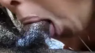 Pov Closeup Of Fat Black Furry Penis Jumps In Her Mouth