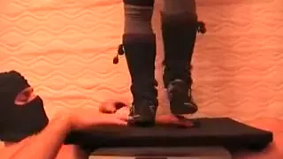 Masked Man Has A Cock Board Over Him And She Dances All Ove