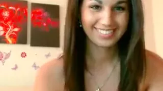 Lovely young brunette gets off on revealing her body to str