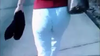 Yellow Asian Big Butt Walking