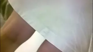 Upskirt. White Panties Under White Skirt