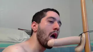 Suck And Fuck Bandit Dildo While In Chastity