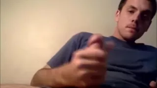 Stroking lubed cock cumshot