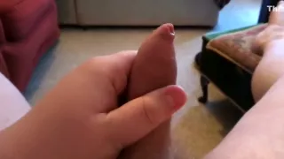 Chubby uncut cock cumshot!