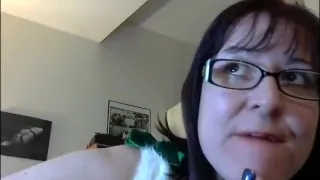 Geeky Chubby Girl in Holiday Toe Sucking