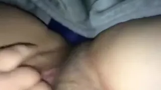 Rubbing my clit making my pussy wet!