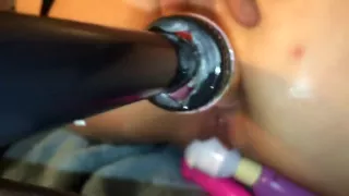 My Man helps me have anal orgasm with machine