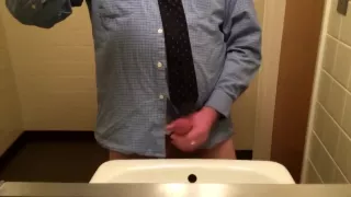 JERKING IT WORK in Mirror with CUMSHOT in sink!
