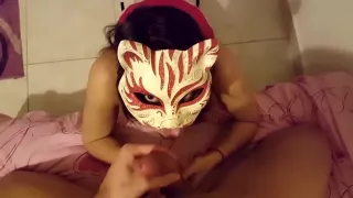 Teen amateur blowjob and cum in mouth