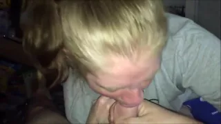 Getting head from a blonde slut from the Net