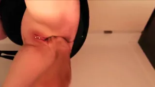 Fists her fat pussy Until She Squirts