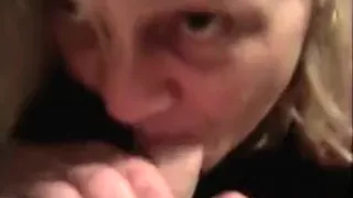 Orange-haired old-lady sucks on schlong that is large