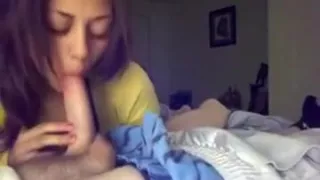 Cute teen sucks dick that is great