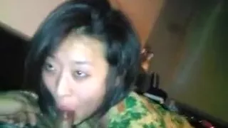 Sweet asian woman coming on partner that is black