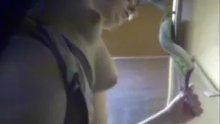 Tight-bodied young coquette gets filmed by a pussy-hungry v