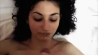 Curly haired girl wants all of the cum