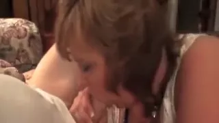 Milf that is blonde sucks huge dick that is hard greedily