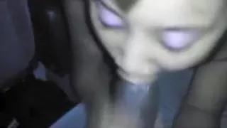 Pov dark ebony girl plays with and sucks large black cock