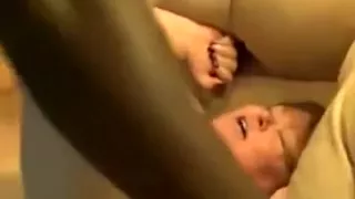 Huge Spreads Her Thighs for Black Penis in Her Vagina that