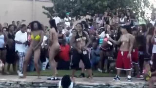 Women display vagina and breasts at Break