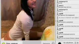 brunette shows good flexibility and stretching